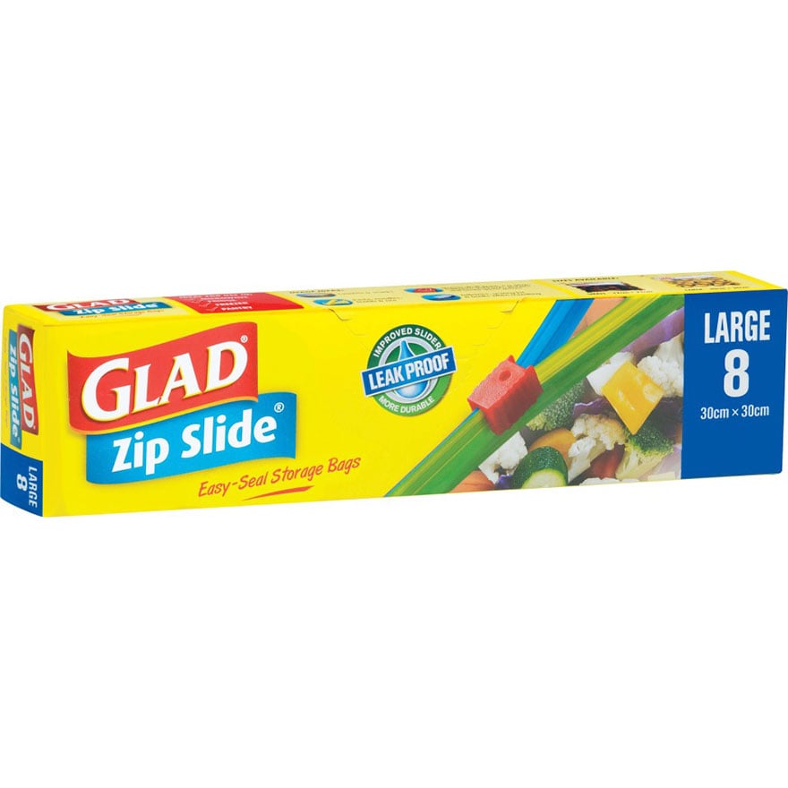 Glad® Zip Slide® Bags Large 8pk, Glad NewZealand