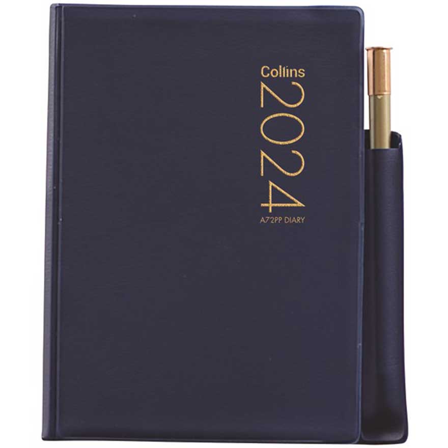 SupplyMe Diary 2024 Collins A72PP Pocket 2 Days Per Page with Pencil